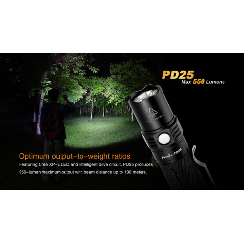 Fenix Linterna PD25 550 lumens