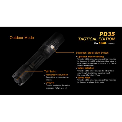 Fenix Linterna PD35R 1000 lumens
