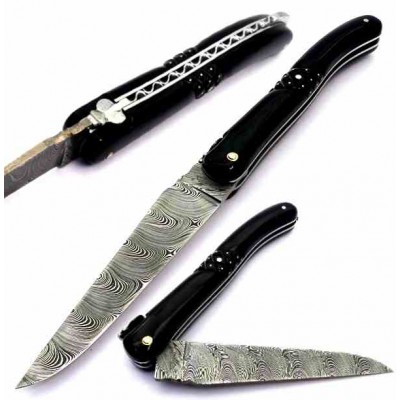 Fontenille Pataud Laguiole Damascus Carved Horn 9752 Fontenille Pataud Laguiole Damascus Carved Horn 9752