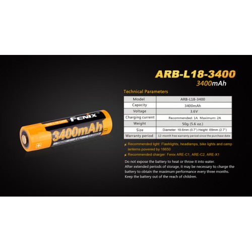 Fenix Bateria arb-l18-3400 mah