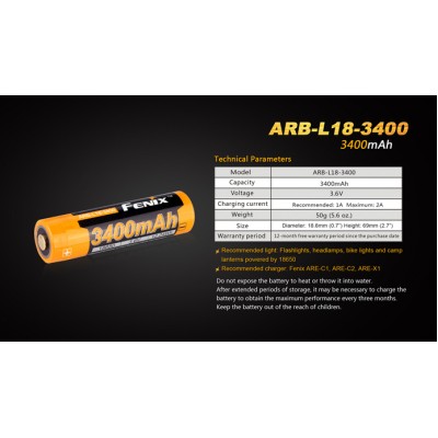Fenix Bateria arb-l18-3400 mah Fenix Bateria arb-l18-3400 mah