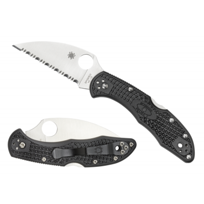 Spyderco Delica Wharncliffe Serrated sc11fswcbk Spyderco Delica Wharncliffe Serrated sc11fswcbk