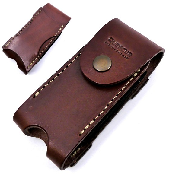 Funda de cuero para navaja tipo pistolera negra - Quercur Leathercraft