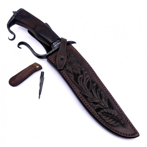 Cuchillo Bowie DAMASCO PLUMA - Forjaman