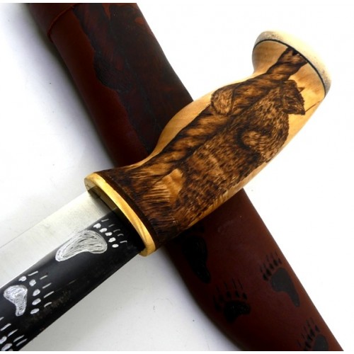 Wood Jewel 23kl Engraved Bear 