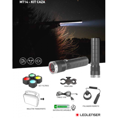 Led Lenser MT14 Flashlight + Hunting Kit 1000 lumens