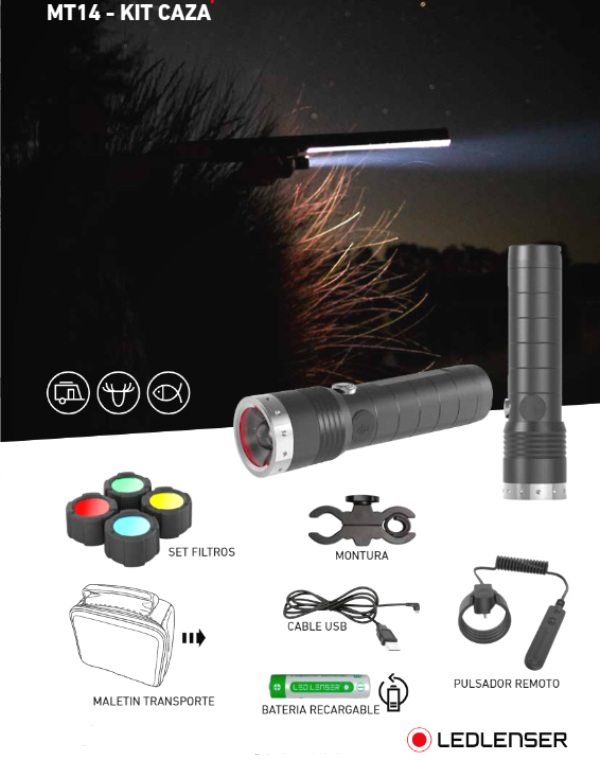 Led Lenser MT14 Flashlight + Hunting Kit 1000 lumens - Flashlight