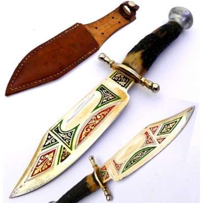 Cuchillo Toledo Antiguo Bowie Mini Grabado  Cuchillo Toledo Antiguo Bowie Mini Grabado