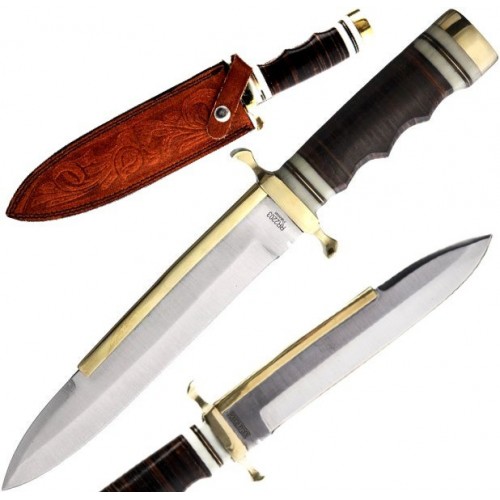 Rough Rider Stacked Leather Bowie rr2203