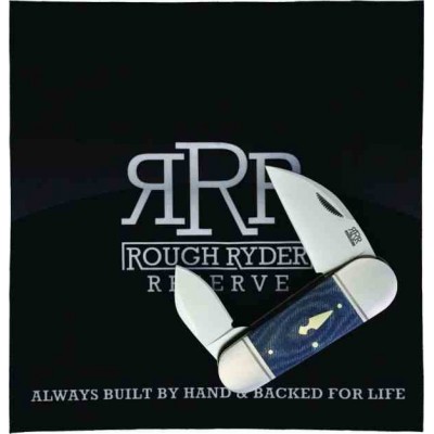 Rough Rider Rhino Toe Denim Micarta rrr006 Rough Rider Rhino Toe Denim Micarta rrr006