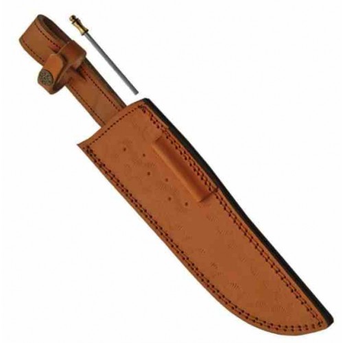 Olive Wood Damascus Bowie dm1132