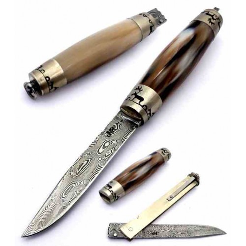 J.M. Remaud Barril GM 120 Damascus & Horn