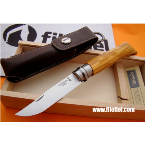 Opinel Stainless nº 8 Olive + Sheath + Box 1004