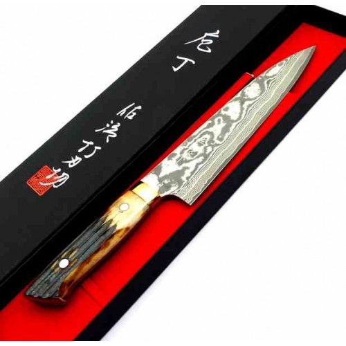 Takeshi Saji Gyuto Damascus Stag sjvg7