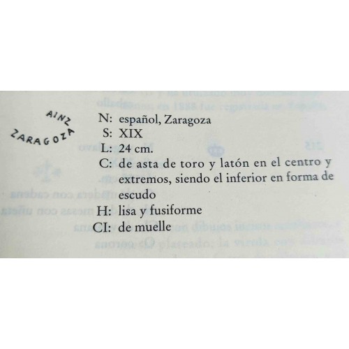 Sainz Zaragoza Navaja S.XIX 155