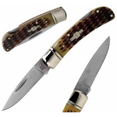 Rough Rider Lockback Amber Bone rr461