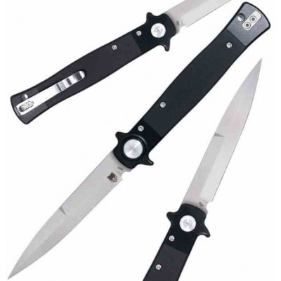 Cobratec Stiletto Button Lock Satin cbtstblbk Cobratec Stiletto Button Lock Satin cbtstblbk