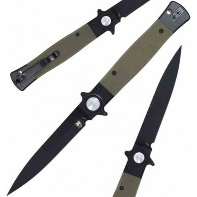 Cobratec Stiletto Button Lock Blk/OD cbtstblodbk