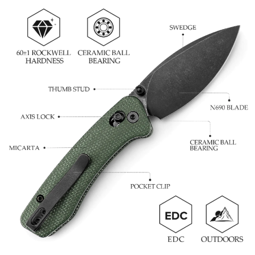 Trivisa Koala G Micarta Verde jm02-gm-n