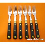 Set 6 Forks Chuleteros brass